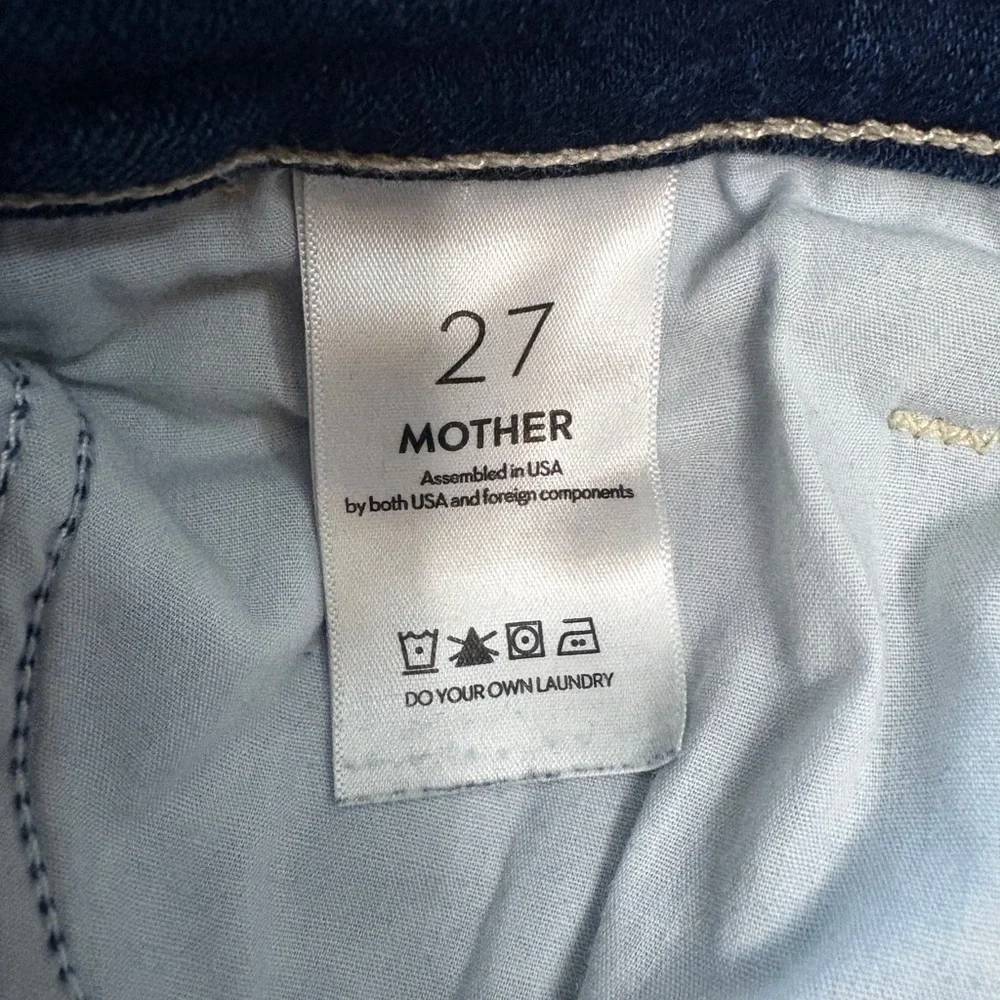 MOTHER The Hustler Ankle Fray in Home Movies Medium Blue Wash Size 27